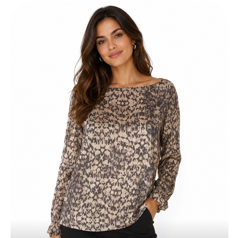 H&M womens XXS Animal Print Pullover Long Sleeve Shirt Top